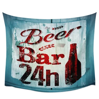 

Beer Bottle Digital Time Letters Retro Wall Tapestry Cover Beach Towel Picnic Yoga Mat Home Decoration