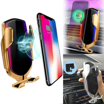 

Smart Sensor Wireless Car Charger Mount Automatic Clamping 10W Fast Charging Holder M8617