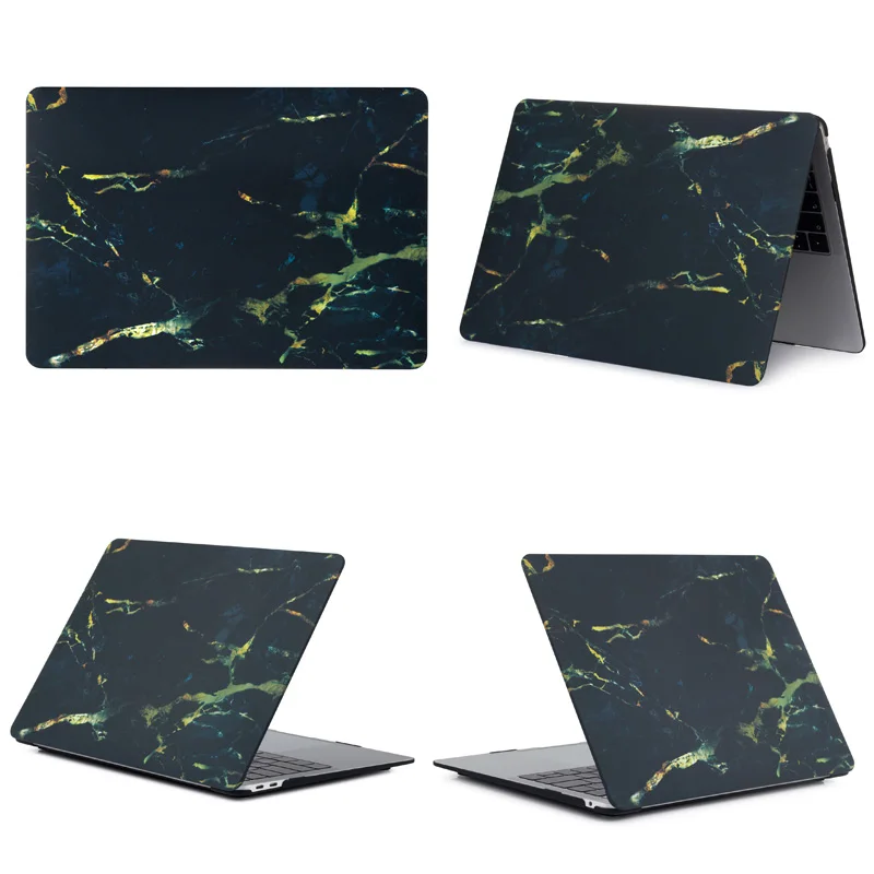 Кристальный чехол для ноутбука Macbook Air 13 A1466 чехол мраморный защитный жесткий ПВХ Funda для Macbook Air 11 Ritina 12 13 15 чехол - Цвет: Black Golden