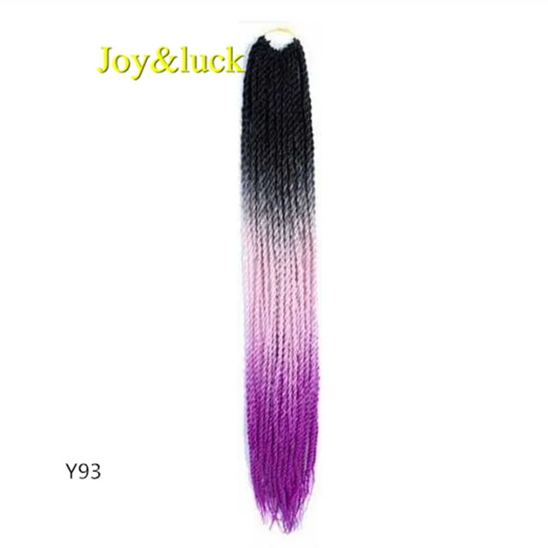 Joy& luck 24 дюйма Сенегальские закрученные крючком косички 30 прядей синтетические волосы для наращивания плетение волос - Цвет: Y93