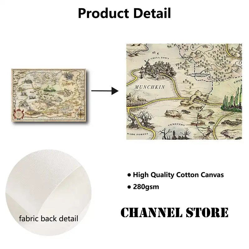 El Mago De Oz Mapa Arte Impresiones Story Book Poster La