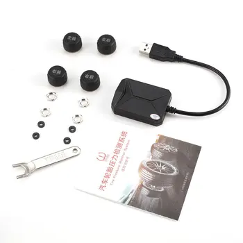

USB Car Smart TPMS Tire Pressure Monitor System & External Sensor Kit