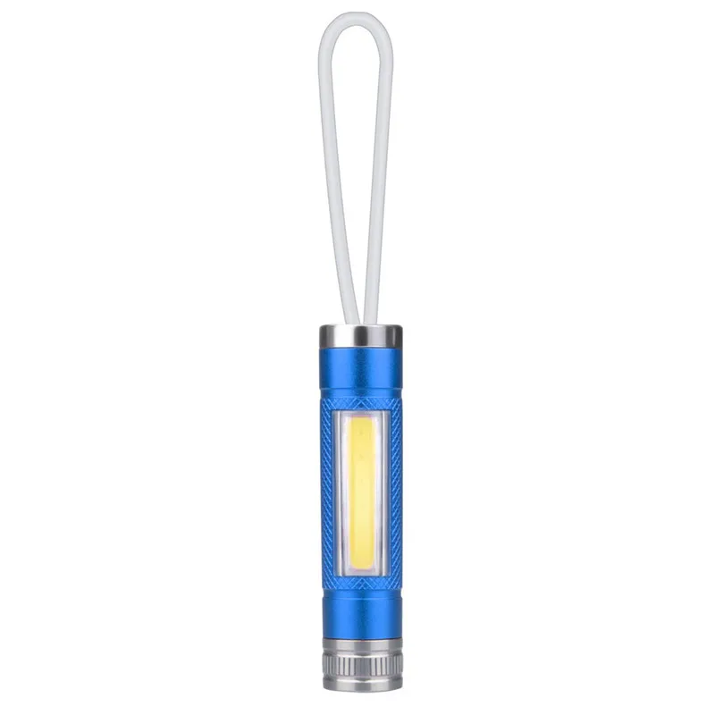 led flashlight Mini Super Bright COB LED Camping Flashlight Light Key Ring Keychain Torch Lamp #4N28 (12)