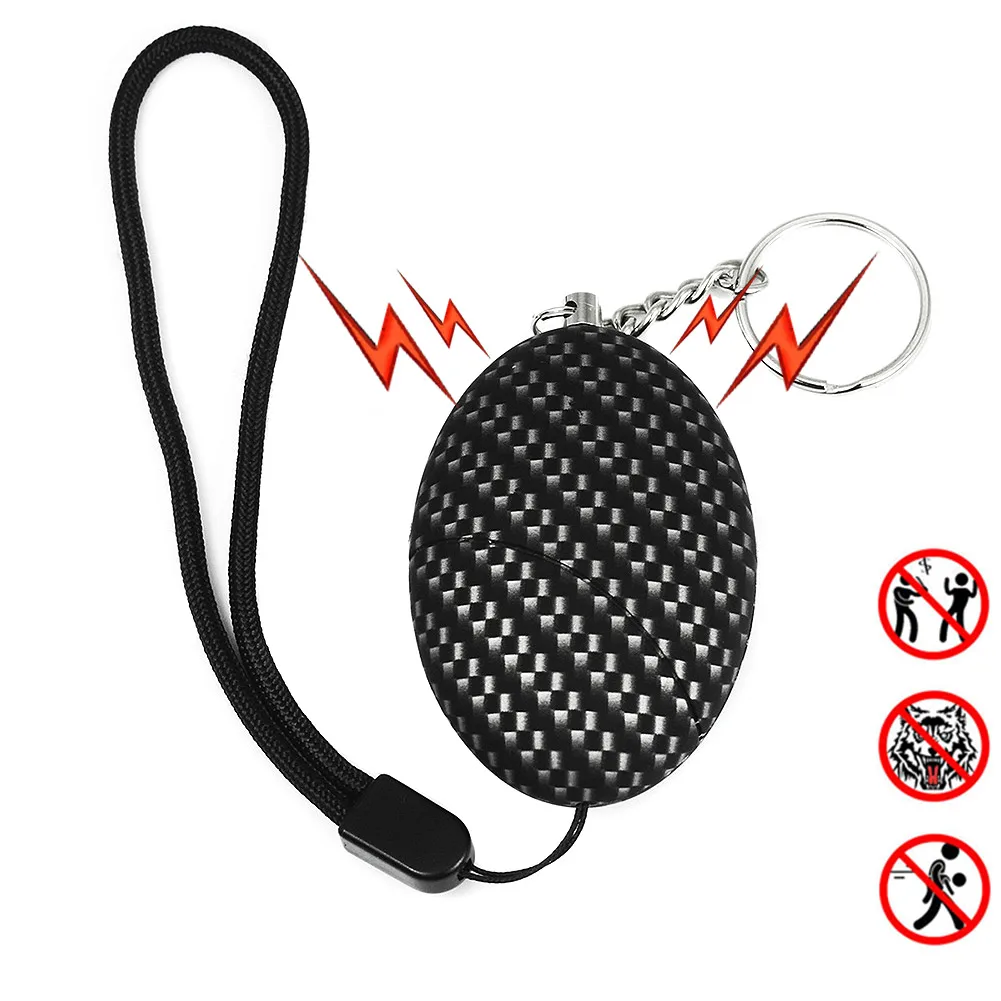 

Portable Keychain Personal Security Alarm Ellipse Anti-Attack Self Defense Emergency Alarms Keyring For Women Kids Girls LHB99