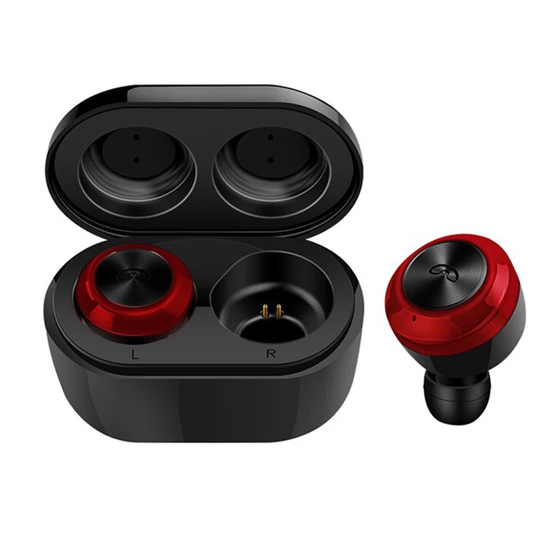 DT3 TWS Bluetooth 5,0, стерео наушники, Беспроводные водонепроницаемые наушники с шумоподавлением, наушники-вкладыши, гарнитура с зарядкой 300 мАч - Цвет: Red