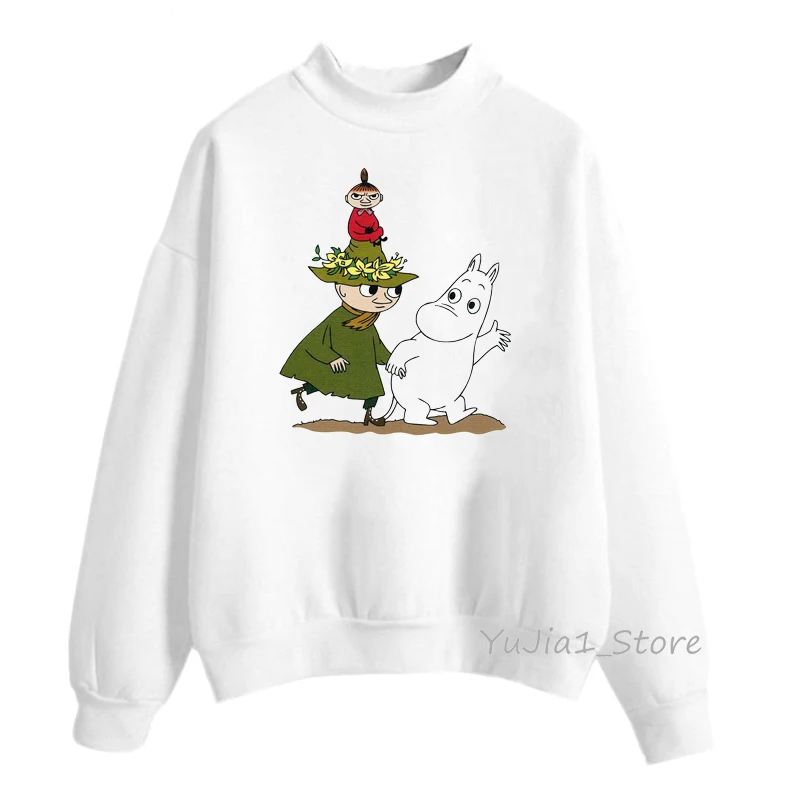  Winter 2019 harajuku kawaii Little My Moomin print hoodies women funny cartoon sweatshirts cute whi