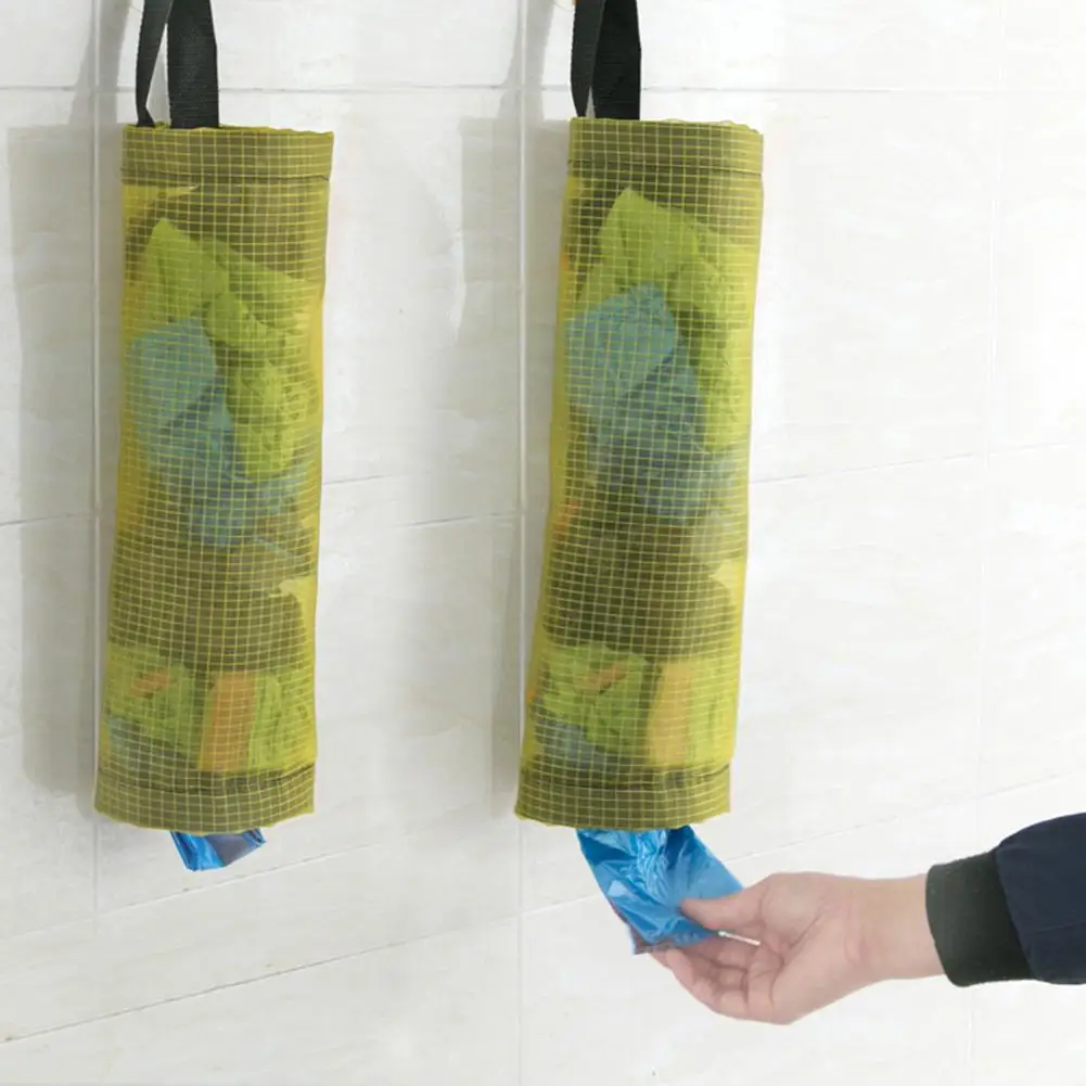 

Garbage Bag Storage Holders Durable Wall Mount Hanging Holders Trash Bag Mesh Holder Bag Dispenser for Kitchen Organizer