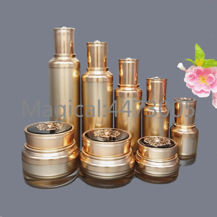 

10pcs/lot 15/30/50/100/120ml Emulsion liquid foundation essence press spray bottle 20/30/50g eye cream jar suit packing bottling