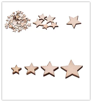 

100Pcs Romatic Style Wood Star Chipboard Fashion Wooden Home Decorations DIY Christmas Party Scrapbooking High Quality