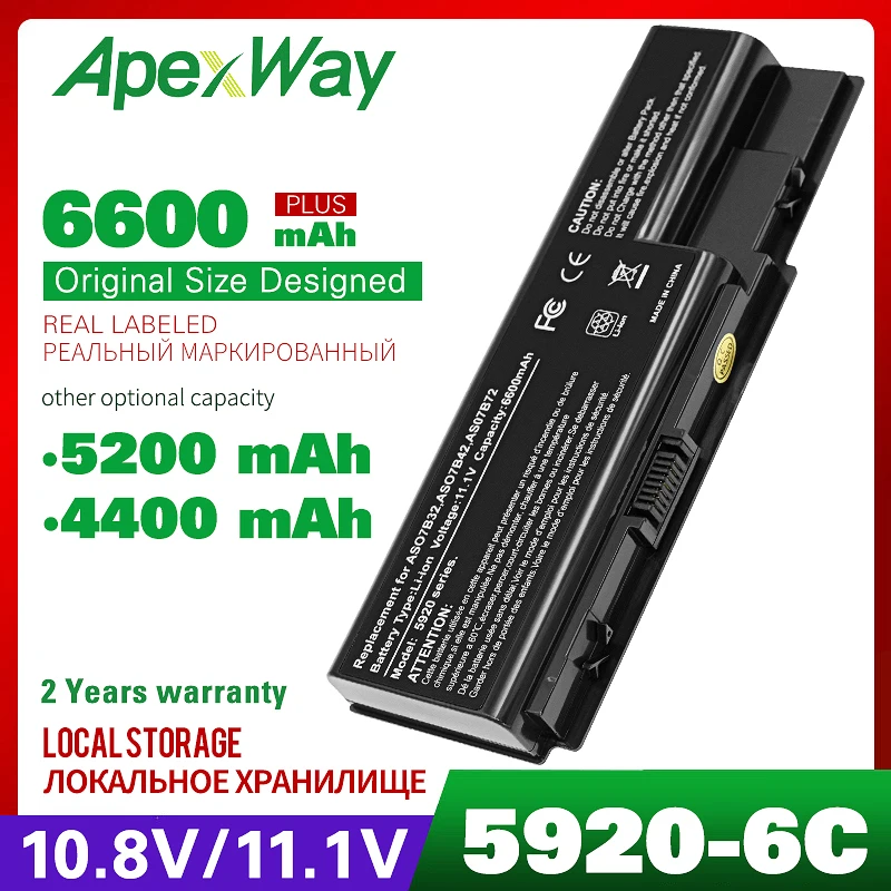 ApexWay 11 1 В Аккумулятор для ноутбука Acer Aspire 5300 5310 5315 5320 5330 5520 5530 5535 5710 5710G 5710Z 5715 5715Z 5720