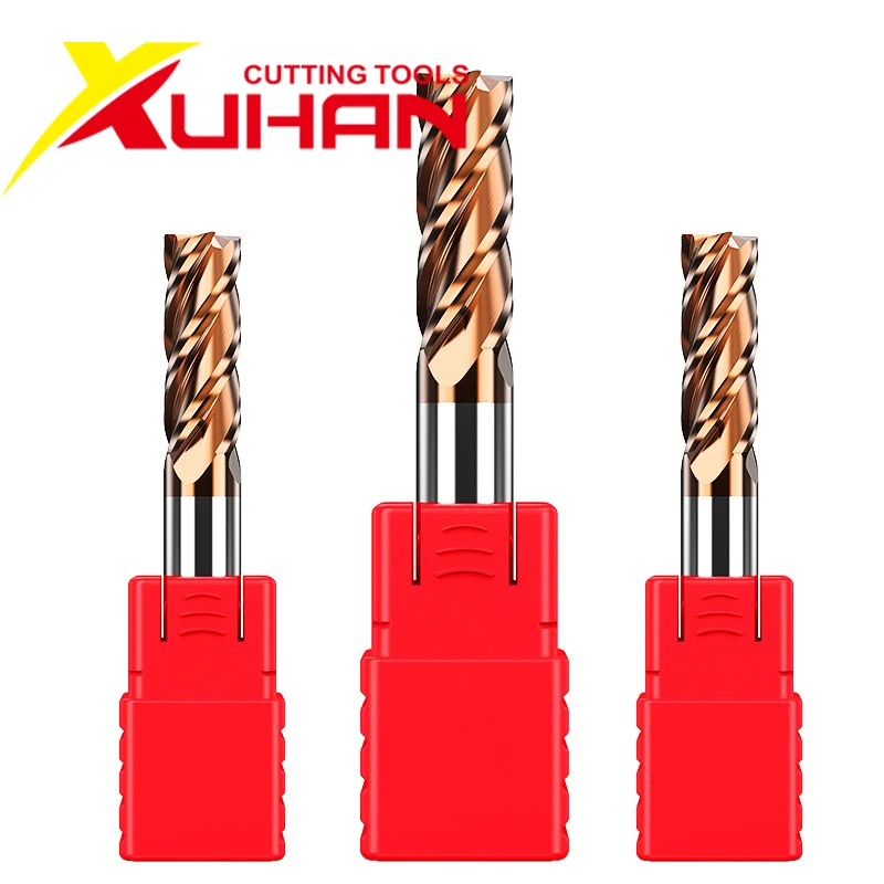 HRC55 Carbide End Mill 1 2 4 5 6 8 10 12mm 4Flutes Milling Cutter Alloy Coating Tungsten Steel Cutting Tool CNC maching Endmills