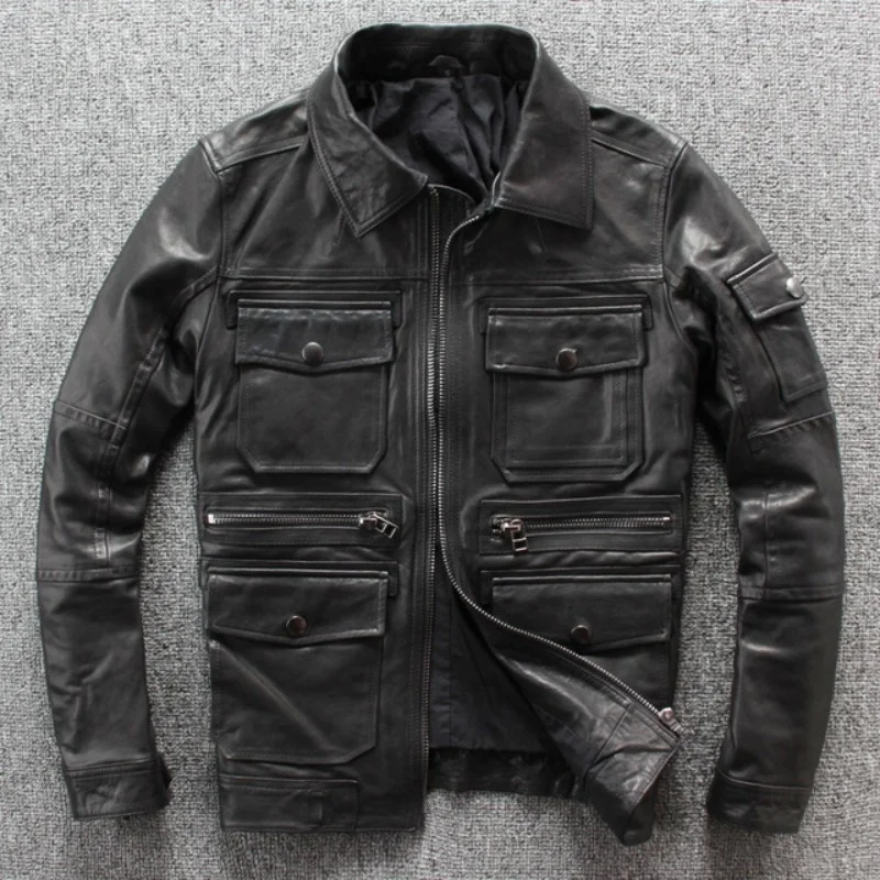 Autumn-New-Punck-Sheep-Leather-Mens-Moto-Biker-SheepSkin-Slim-Fit-Turn-Down-Collar-Short-Leather (2)