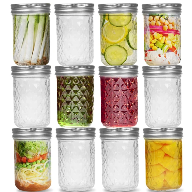 4pcs Glass Sealed Mason Jars Salad Mason Jars Fruit Jelly Cans