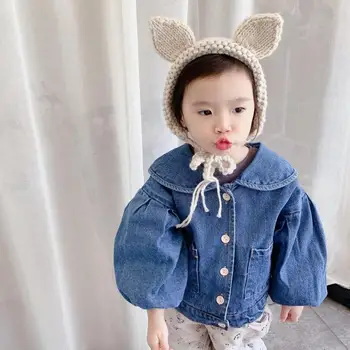 

2020 Jacket For Girls Boys Autumn Winter Plus Cashmere Thicken Jeans Coat Children Clothes Warm Fashion Baby Denim Jackets 1-6y