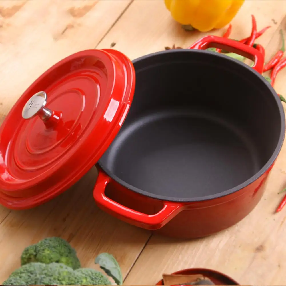 

Thickened Cast Iron Pot Enamel Pot Soup Pot Non-stick Pot Stew Pan Soup Pot Korean Enamel Pan Dutch Ovens Casserole Cookware 4