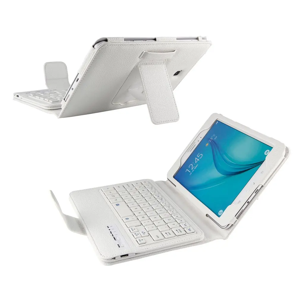 White Магнитный чехол для samsung Galaxy Tab A 8,0 T380 с клавиатурой Bluetooth PU съемный чехол для samsung T380 Клавиатура Чехол - Цвет: White