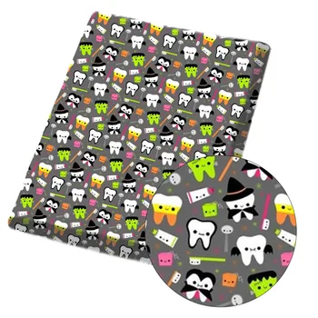 

Cheerbows 45*150cm Cartoon Teeth Printed Cloth Fabric For Sewing Polyester Cotton Fabrics DIY Kids Doll Craft Home Appreal Decro