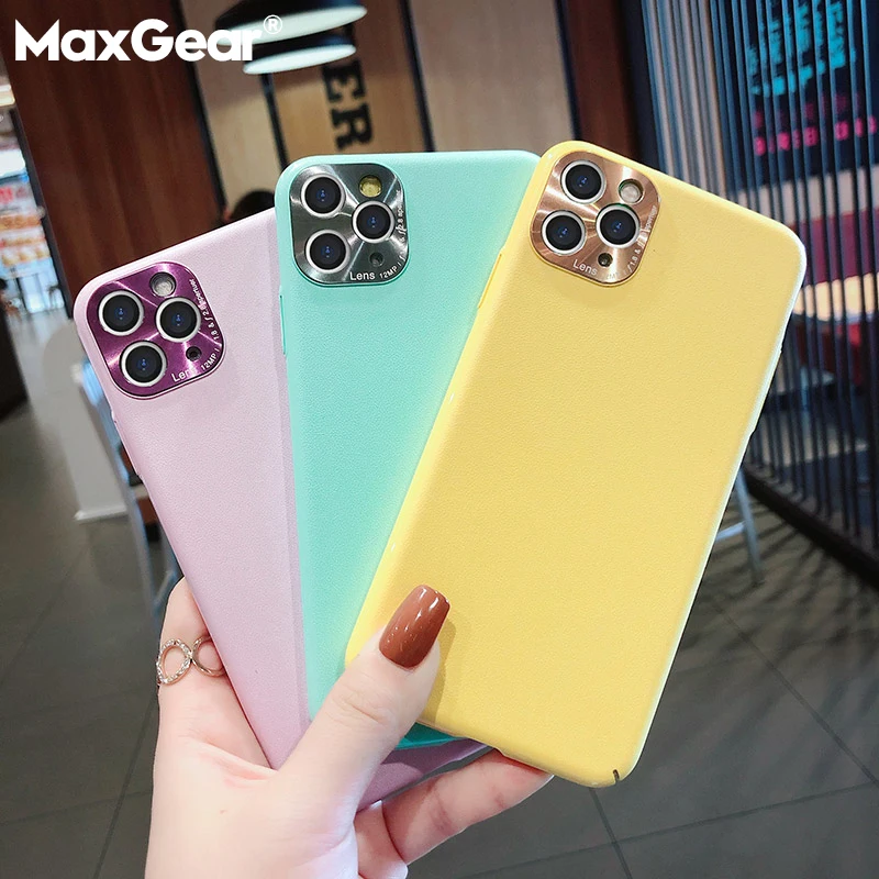 Ультратонкий кожаный Оригинальный чехол для телефона iPhone 11 Pro Max однотонный