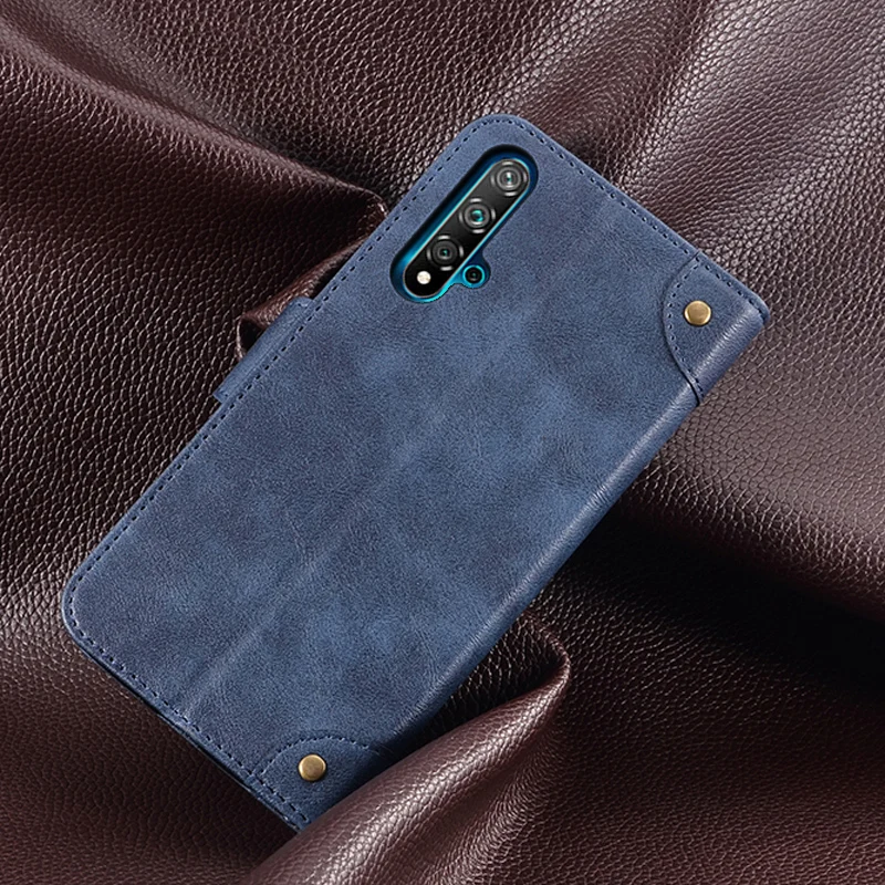 Деловой кожаный чехол для huawei Nova 5 T, чехол, роскошный винтажный флип-кошелек, чехол для huawei Nova 5T YAL-L21, ретро Чехол 6,26 дюйма