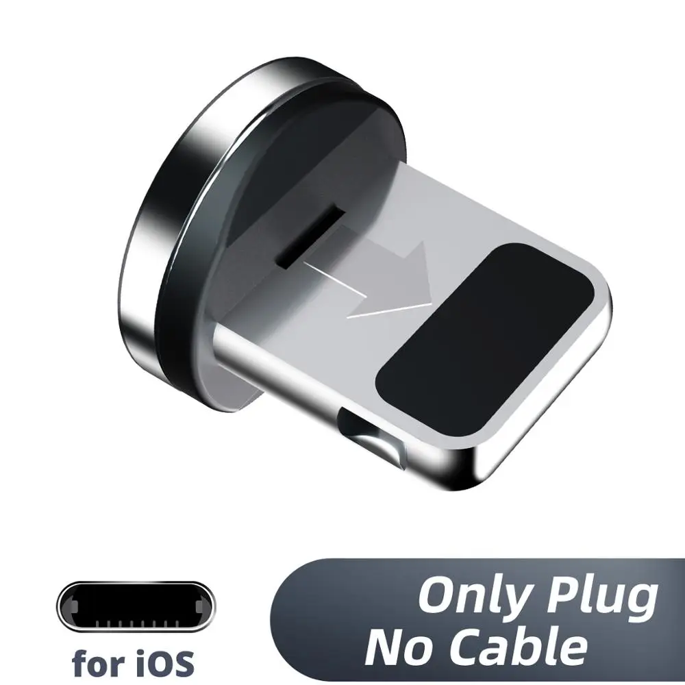 For iphone plug Магнитный Micro USB кабель для iPhone 6, 7, 8, X 11 Pro Max, samsung S9 type C, кабель для освещения телефона, 1 м, 2 м, светодиодный USB C кабель, шнур - Цвет: For iphone plug