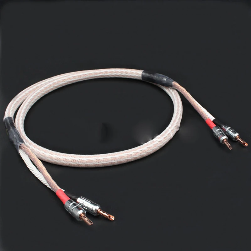 Пара 12TC Hifi акустический кабель с 2 штекерами типа &quotбанан&quot на разъема Hi end OCC