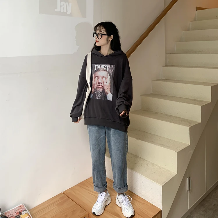 Женские толстовки Harajuku принт Sudaderas Зимний пуловер толстовки женские толстовки