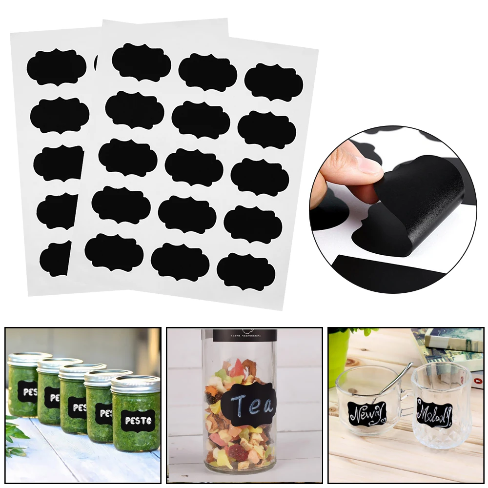 

15/30PCS DIY Erasable Home Kitchen DIY Supplies Self-adhesive Chalkboard Decal Spice Jar Tag Blackboard Label Sticker