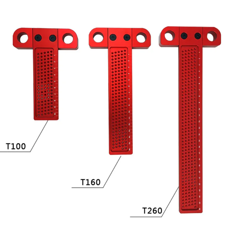 Woodworking Scribe 260mm T-type Ruler Hole Scribing Gauge Aluminum Crossed Feet Woodworking Crossed-out Tool Measuring Tool