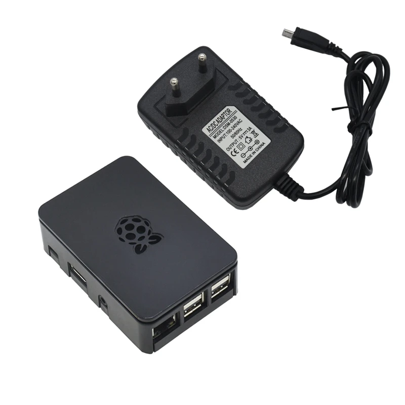 Raspberry Pi 3 Model B+(Plus) Board+ Abs Case+ 5V 3A Power Adapter With Wifi And Bluetooth Set Eu Plug