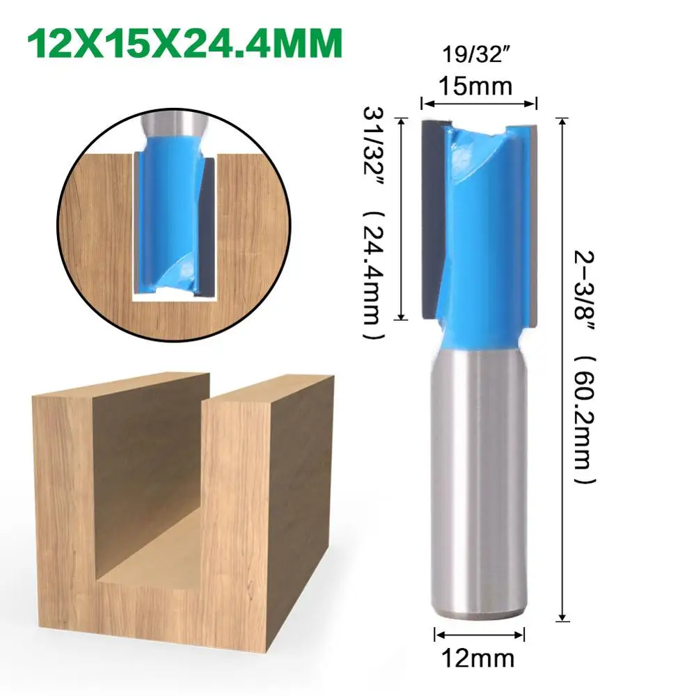 1 шт. 12 мм хвостовик 2 Флейта прямой бит Деревообрабатывающие инструменты фрезы для дерева карбида вольфрама Концевая фреза