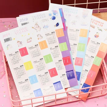 

2Pcs/Set 2020 Handwritten Calendar Sticker Notebook Index Label Sticker Schedule Planner 2019.10~2020.12