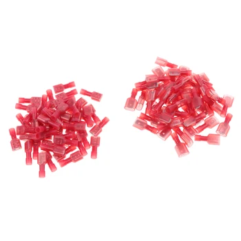 

100 Pieces 22-16 Gauge Fully Insulated Female Male Spade Nylon Quick Disconnect
