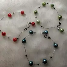 Цена, браслеты из стерлингового серебра 925 пробы с 6 круглыми жемчужинами класса ААА, цветные круглые браслеты из жемчуга, 5 шт./партия PB01