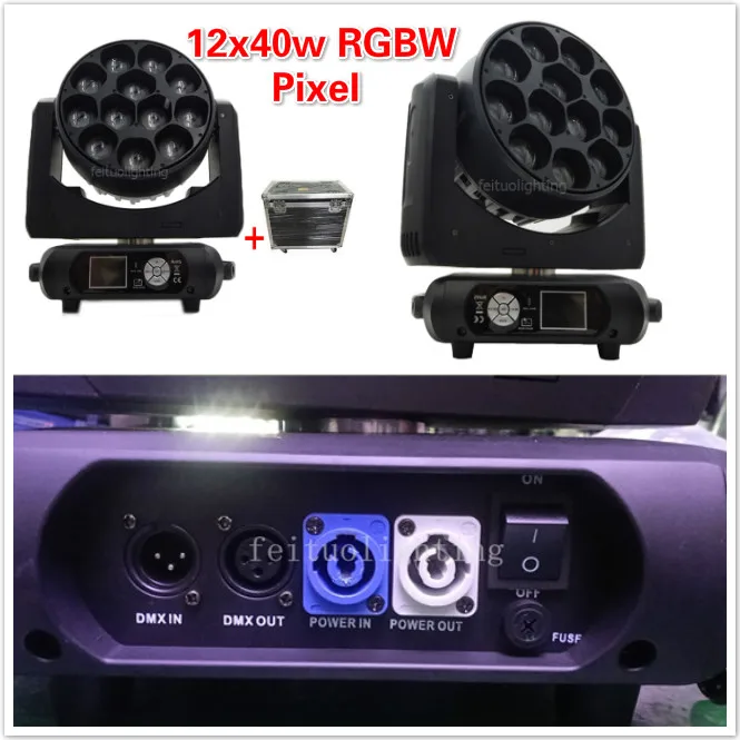 E-2/лот с Чехол Guangzhou pixel 12x40w led zoom wash луч движущаяся головка dmx сценический светильник