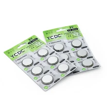 Ycdc 12 pces/2 cartões cr2032 dl2032 cr 2032 kcr2032 5004lc ecr2032 botão pilha moeda 3v bateria de lítio para relógio pedômetro led luz