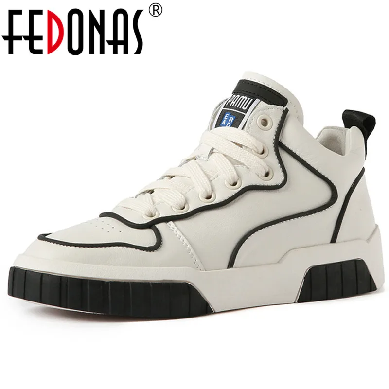 

FEDONAS Spring Newest Women Genuine Leather Flats Comfortable Breathable Quality Women Sneakers Basic Casual Sports Shoes Woman