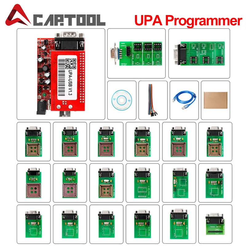Высокое качество UPA USB V1.3 Основной блок ЭБУ чип Тюнинг с 1 3 адаптер ЭСППЗУ