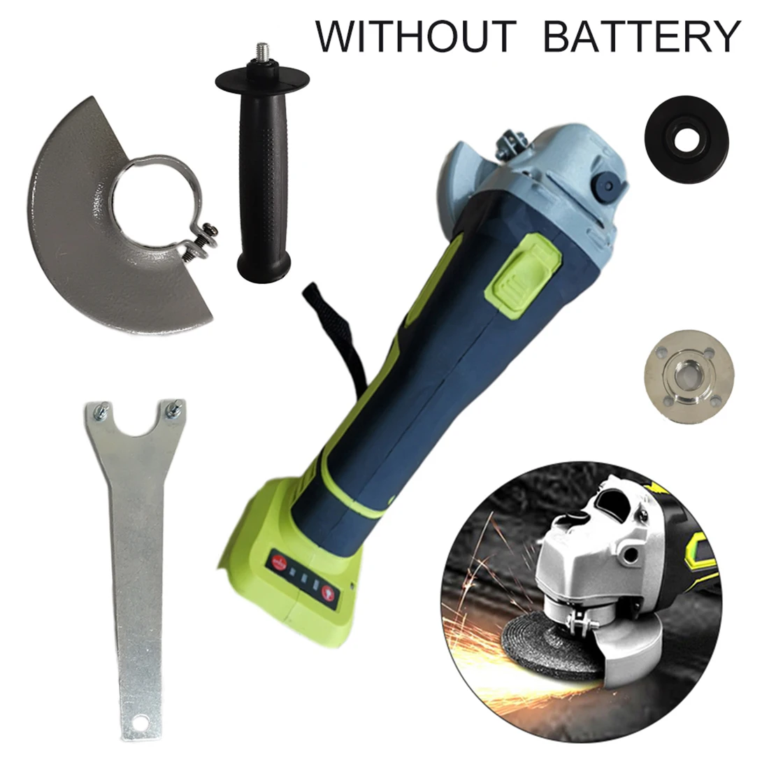 

Non Slip Handle Electric Angle Grinder Brushless Motor Over Temperature Protection Power Cutting Accessories