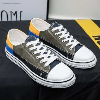 

New 2020 Spring Summer Canvas Shoes Men Sneakers Low Top Black Shoes Men's Casual Shoes Male Brand Fashion Sneakers