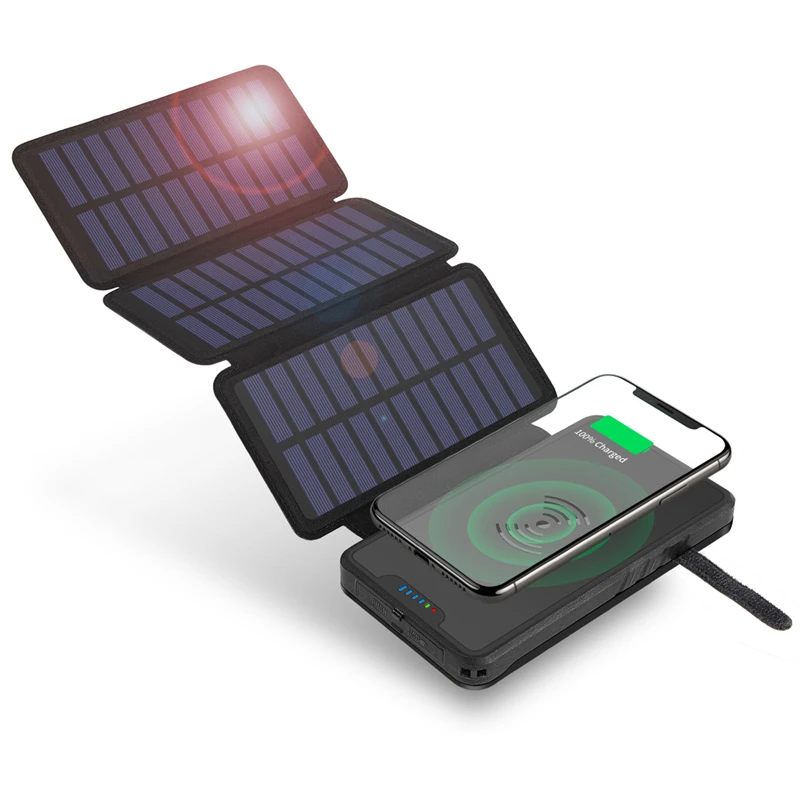 20000mAh Wireless Solar Power Bank for iPhone 12 Samsung S20 Xiaomi Poverbank with Solar Panel Charger Fast Charging Powerbank powerbanks