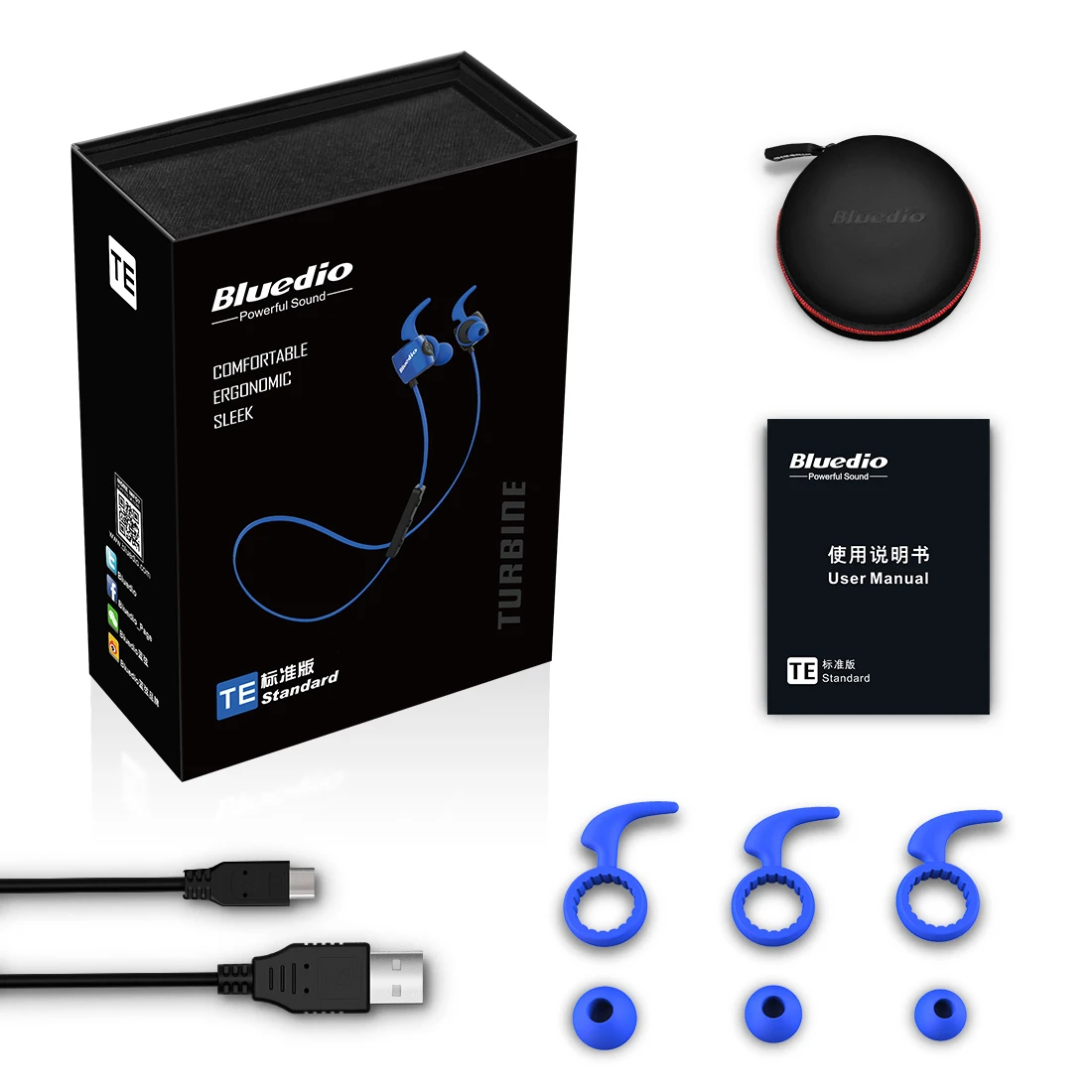 Bluedio TE Спортивная bluetooth-гарнитура с защитой от пота беспроводные наушники Встроенный микрофон Bluetooth Музыкальные наушники для Ipod huawei