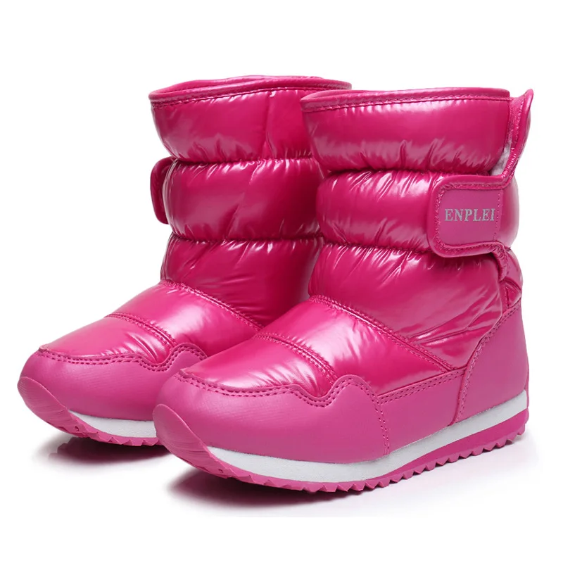 Russia Winter Warm Fur Children Snow Boots Fashion Waterproof Non-slip Thickened Girls Boys Outsole Kids Sneakers Rainboot | Мать и
