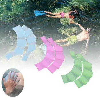 

Silicone Swimming Hand Fins Flippers Palm Finger Webbed Paddle Water Sports