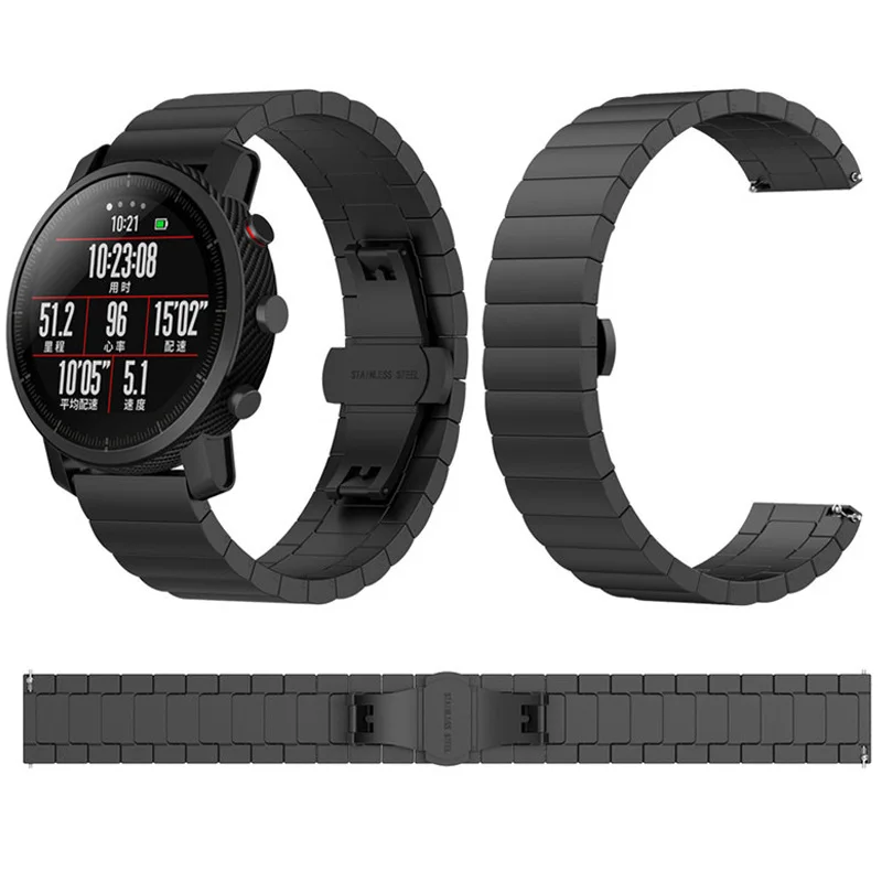 Металлический ремешок для часов samsung Galaxy Watch 46 мм Active2 44 мм, умный Браслет, ремешок на запястье для gear S3 S2, ремешок с бабочкой