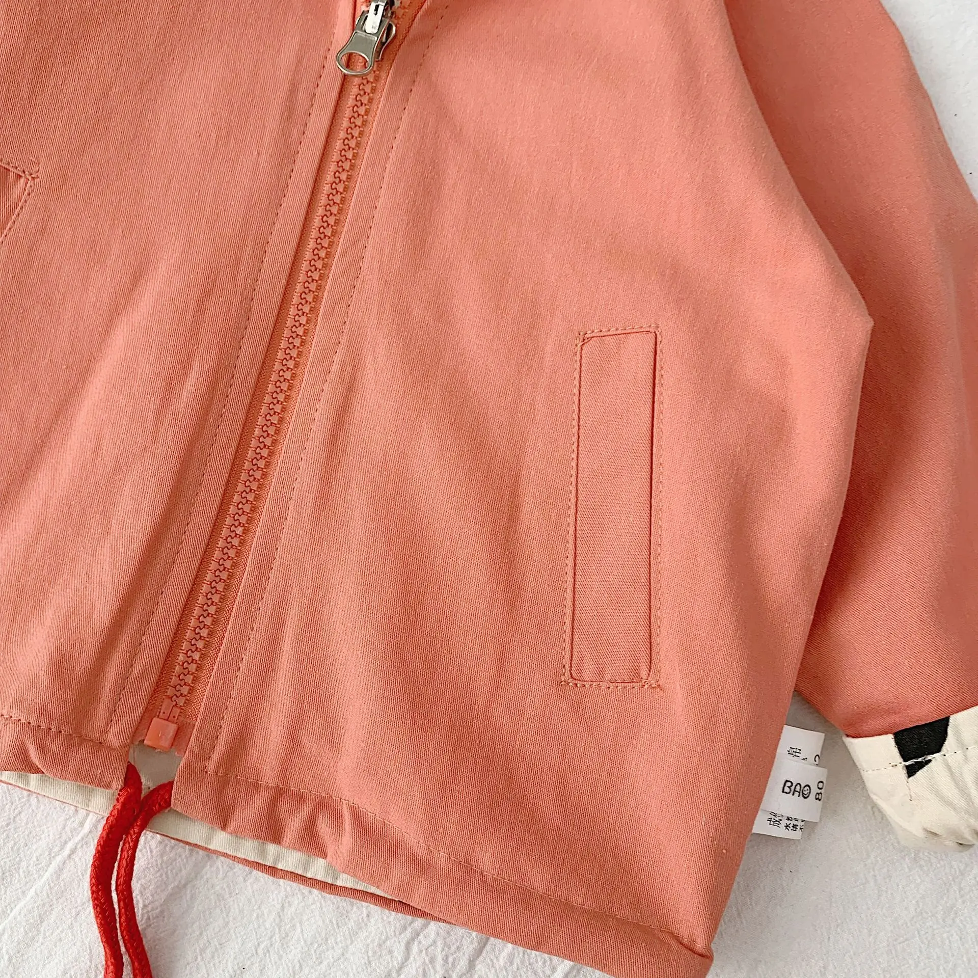 Ветровка для маленьких девочек с двух сторон, детское весенне-осеннее пальто с волнистым рисунком детская верхняя одежда с капюшоном и длинными рукавами