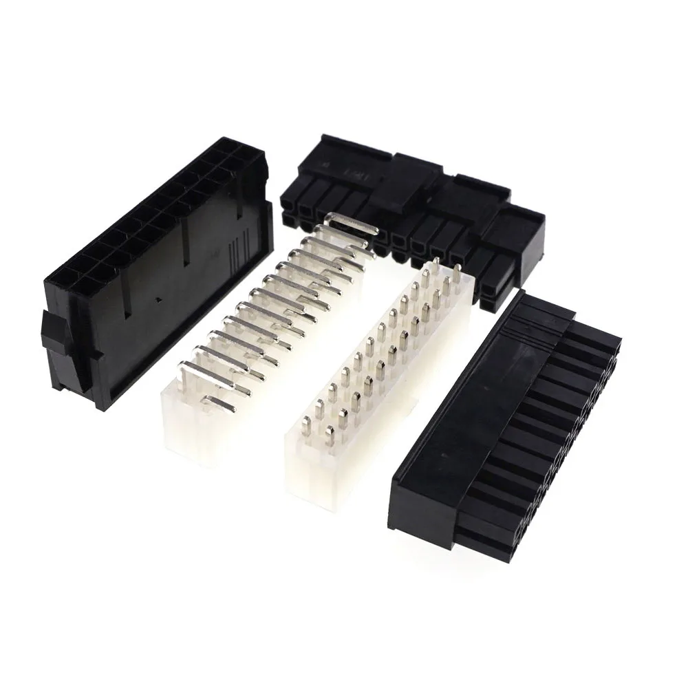 5pcs PC ATX 24 Pin 20+4 Receptacle Plug Housing Male Header Power Supply CPU PSU EPS12V Motherboard Mainboard Connector afbeelding