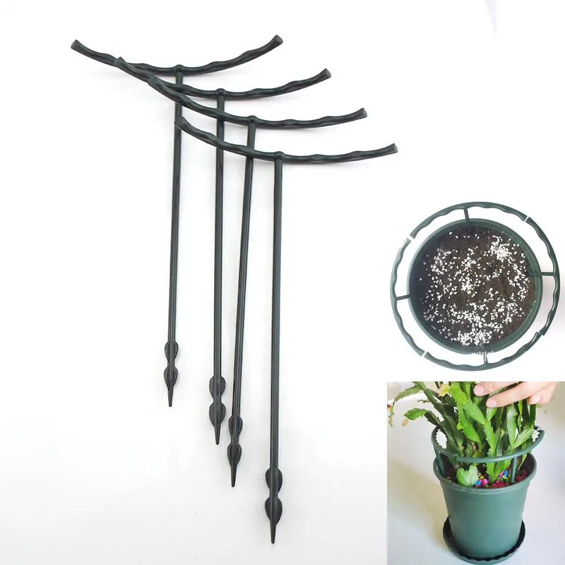 

4x DIY Plant Support Ring Frame Garden Mini Climbing stand holder Vegetables Plastic Bracket Trellis Flower gardening supplies