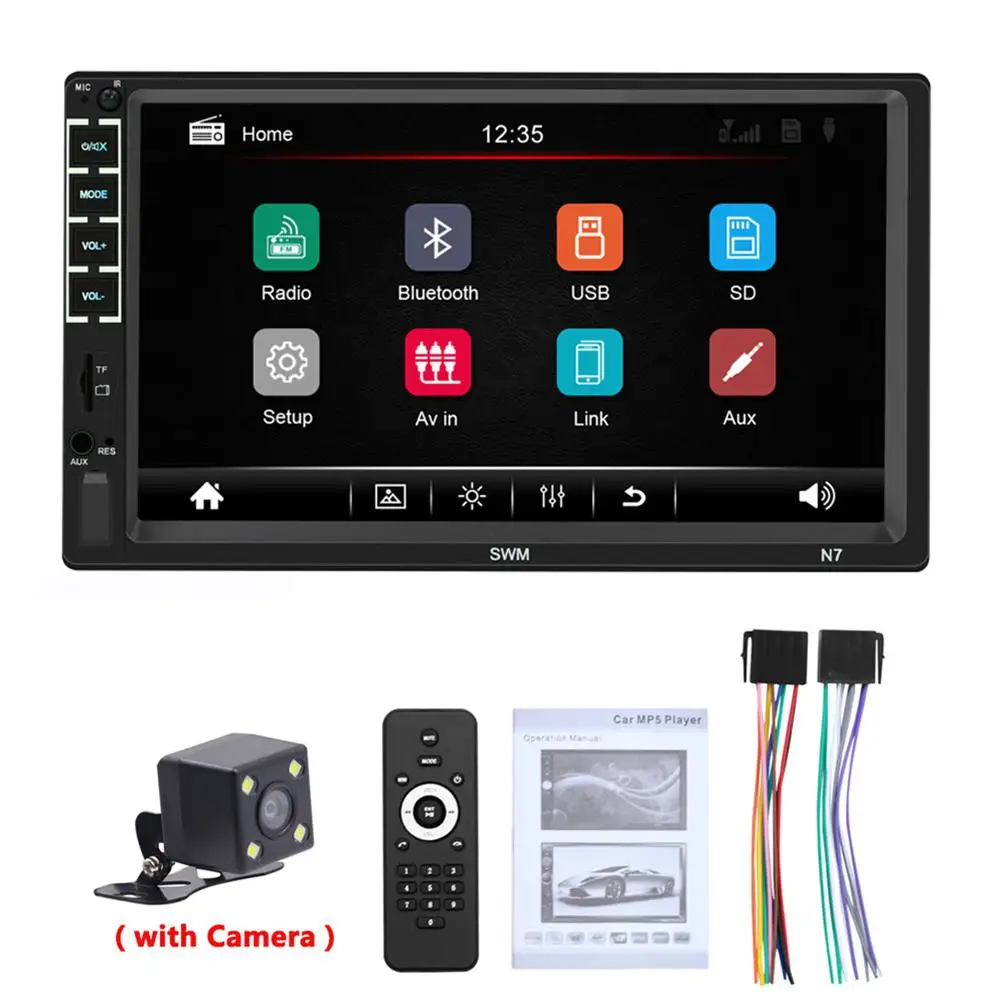 Автомагнитола 7 дюймов мультимедийный MP5 плеер стереоприемник 2 Din android Bluetooth fm