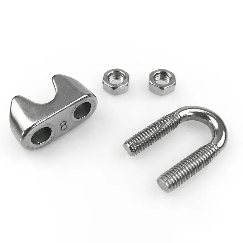 Description Picture 2 of item1pc-5pcs 304 Stainless Steel Wire Rope Clips M2/3/4/5/6/8/10/12mm U type clamp Wire Rope Clip Cable Bolts Rigging clamps