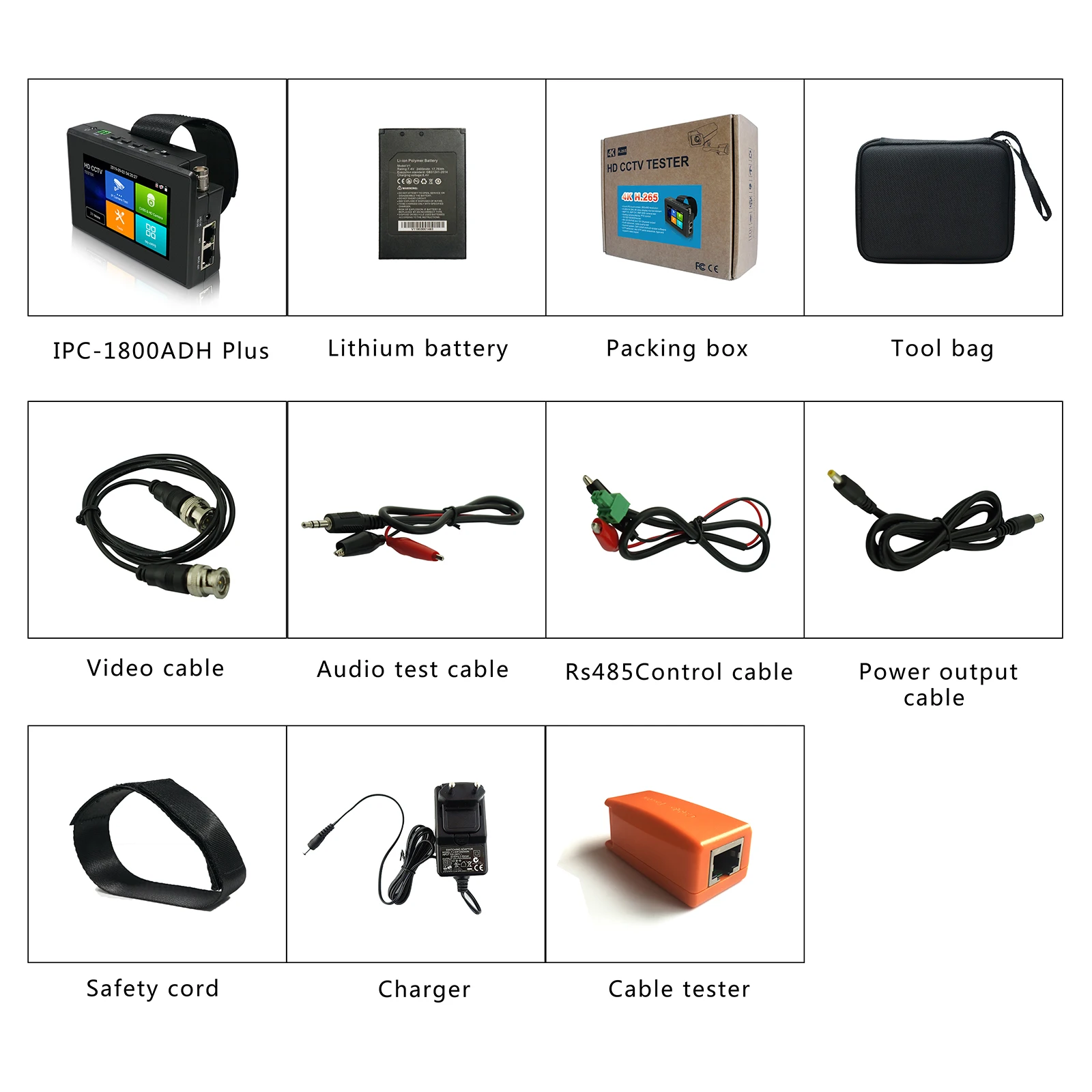 IPC1800ADH plus Профессиональный Cctv 4 дюймовый сенсорный экран Тестер монитор H.265 4K 8Mp Tvi
